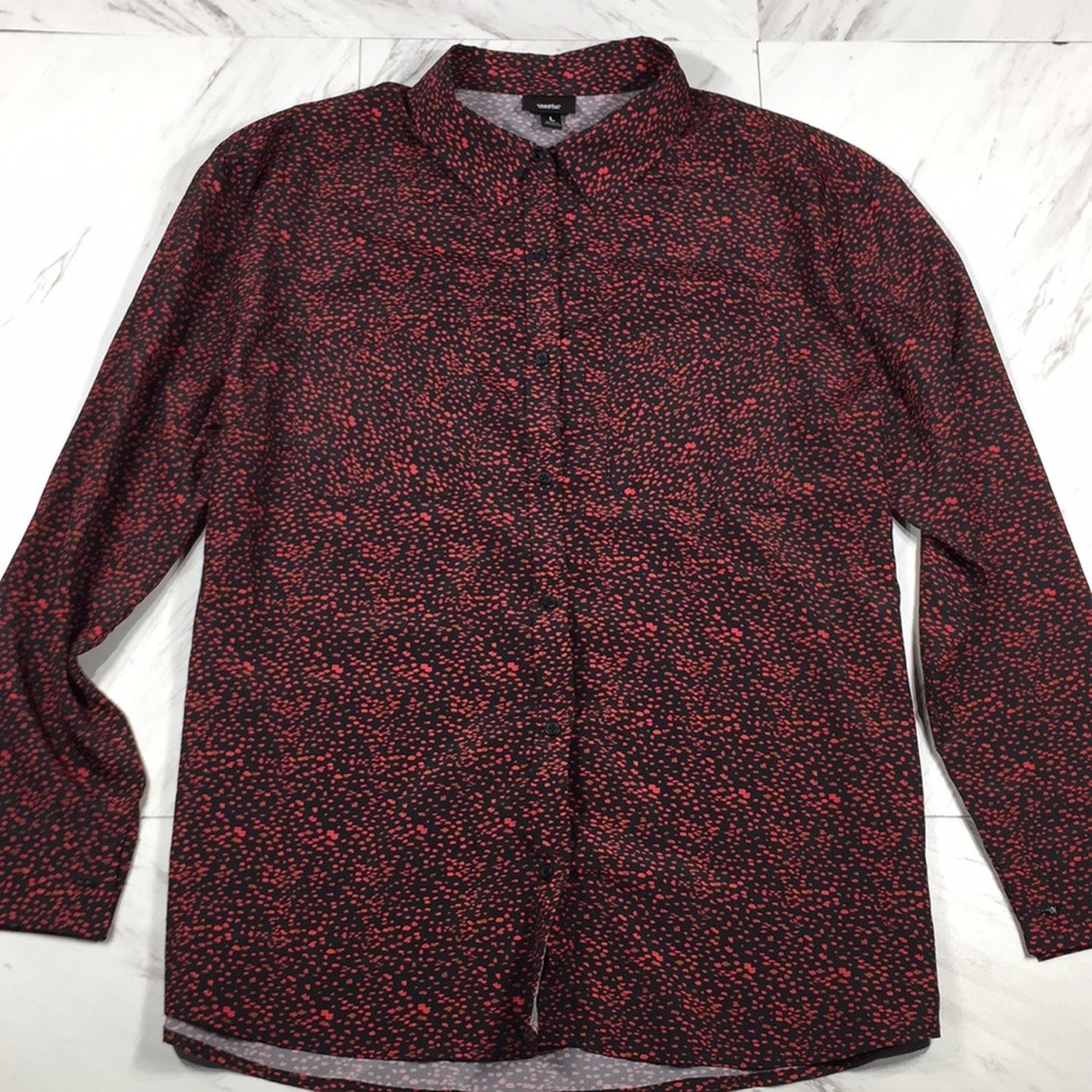 ⭐️ L MOSSIMO RED PRINT BUTTON DOWN SHIRT